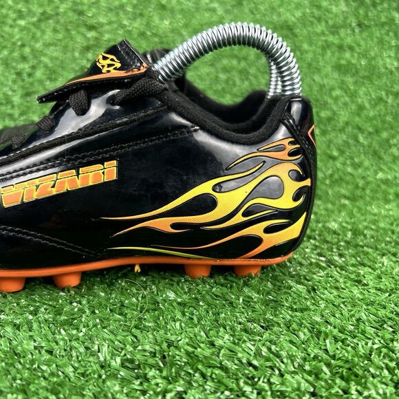 Vizari Blaze FG Soccer Cleats Youth 11.5C Black Orange Firm Ground Shoes Flames - Picture 9 of 16